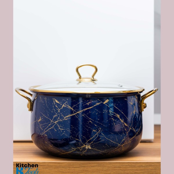 Емайлирана тенджера 6,2L с титанови дръжки