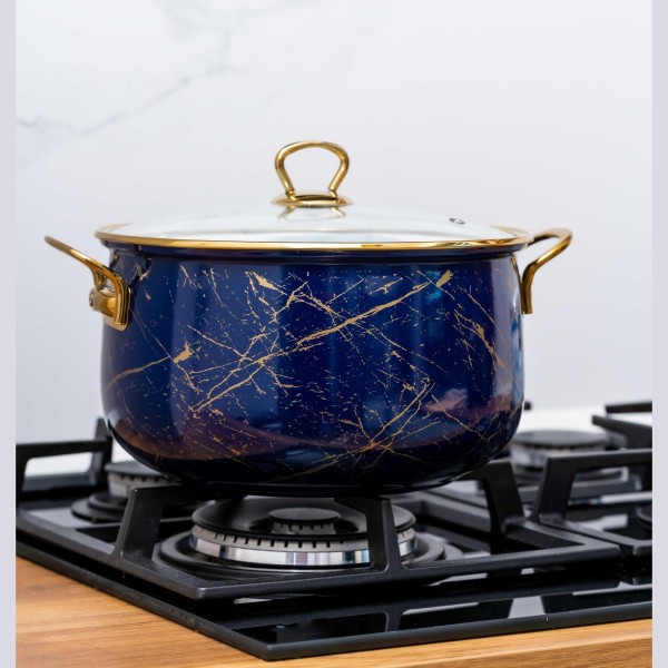 Емайлирана тенджера 6,2L с титанови дръжки