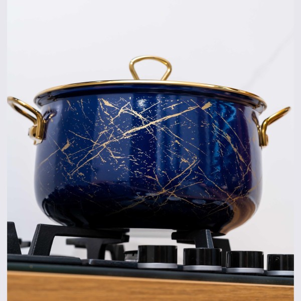 Емайлирана тенджера 6,2L с титанови дръжки