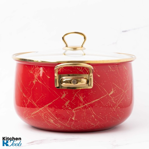 Емайлирана тенджера 8.5L с титаниеви дръжки