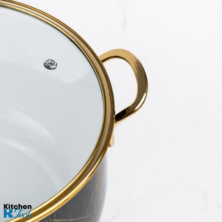 Емайлирана тенджера Goldmann, 8.5L, черна