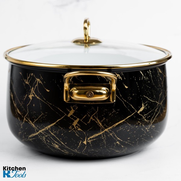 Емайлирана тенджера Goldmann, 8.5L, черна