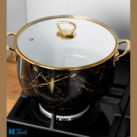 Емайлирана тенджера Goldmann, 8.5L, черна