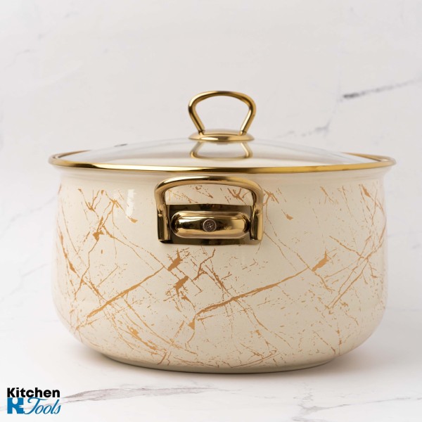 Емайлирана тенджера 28х17 см, 10.5 л с титанови дръжки