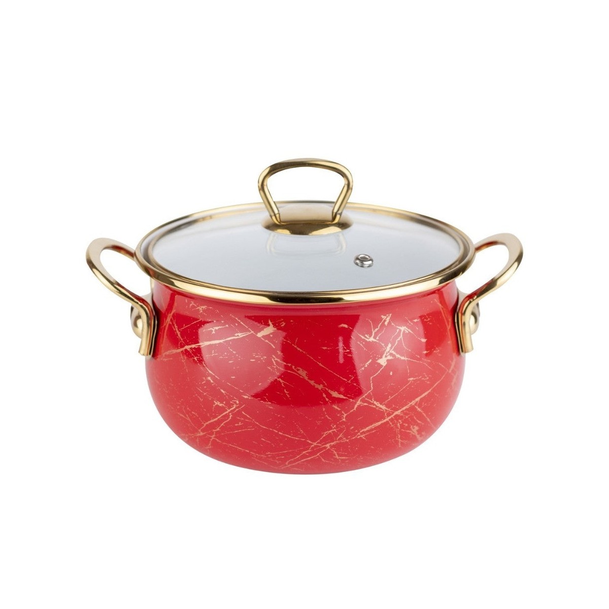 Емайлирана тенджера 12.5L с титанови дръжки