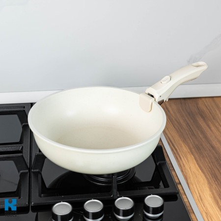 Комплект съдове за готвене Goldmann GM-1005, 1.9 л/3.5 л/3.9 л, 5 части, мраморна вътрешност, подвижна дръжка