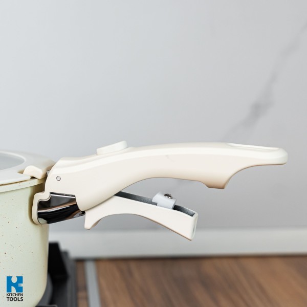 Комплект съдове за готвене Goldmann GM-1005, 1.9 л/3.5 л/3.9 л, 5 части, мраморна вътрешност, подвижна дръжка