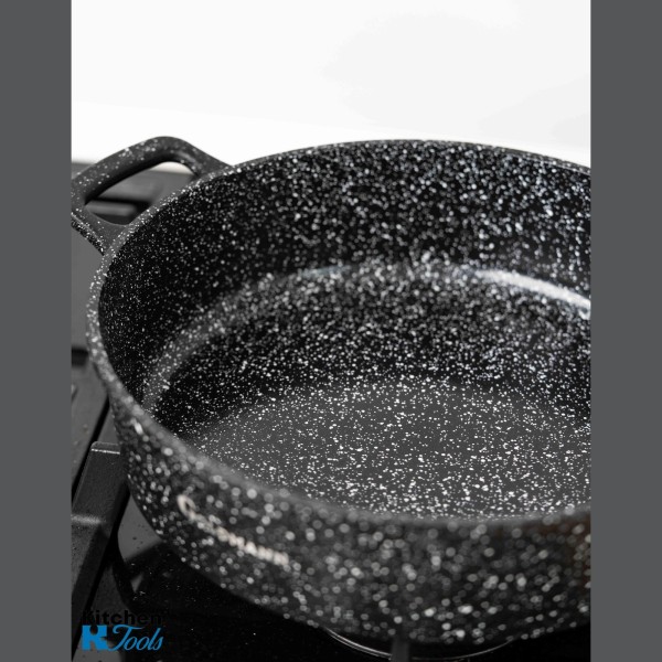 Тенджера 28 см, алуминий, стъклен капак