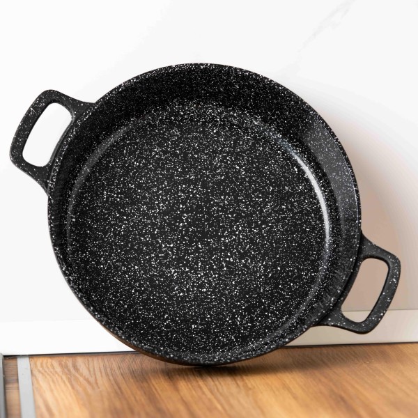 Тенджера 28 см, алуминий, стъклен капак