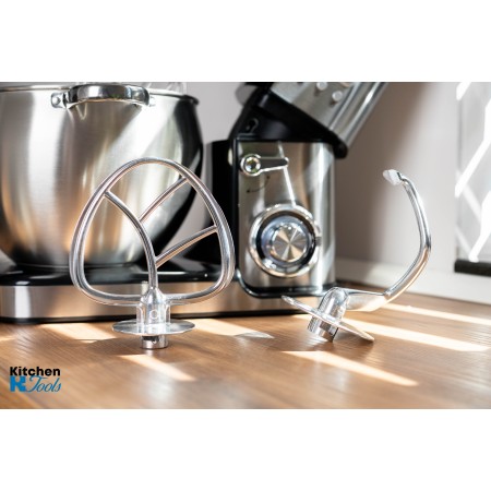 Планетарен миксер, 2800 W, 10 л купа от неръждаема стомана, 5 аксесоара, 6 скорости, таймер/хронометър, GOLDMANN, сив