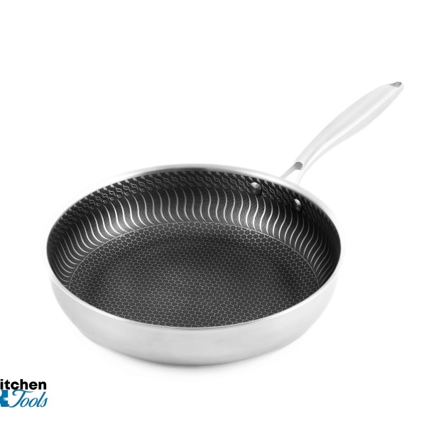 Хибриден уок тиган FUSIONHEX PRO II, 24x5 см, с капак, против надраскване, незалепващо покритие, неразрушима стомана