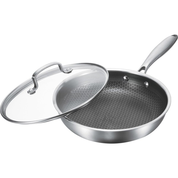 Хибридем тиган с капак Goldmann Fusionhex Pro , 26x5 см., незалеп. покр., nеръжд. стомана, Goldmann