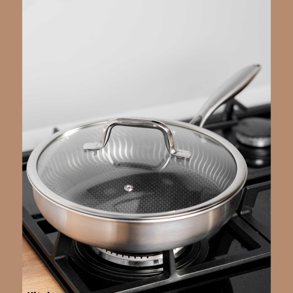 Хибридем тиган с капак Goldmann Fusionhex Pro , 26x5 см., незалеп. покр., nеръжд. стомана, Goldmann