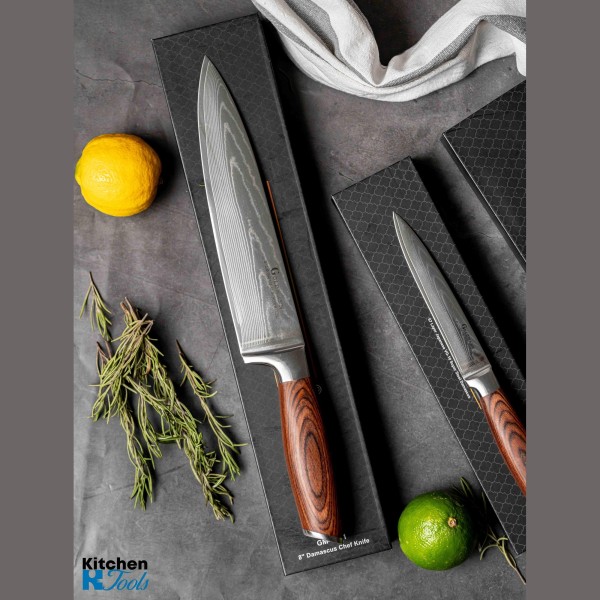 Професионален готварски нож Дамаска стомана