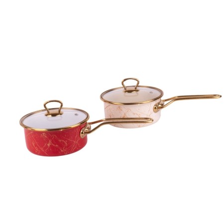 Емайлирана тенджера Goldmann - червена, 2 литра