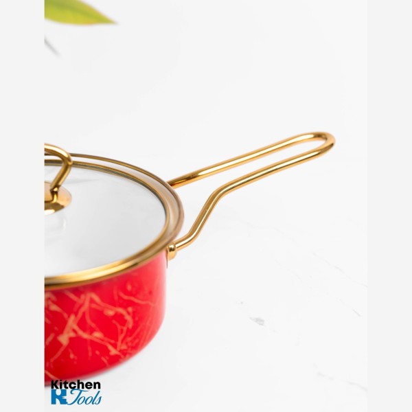 Емайлирана тенджера Goldmann - червена, 2 литра