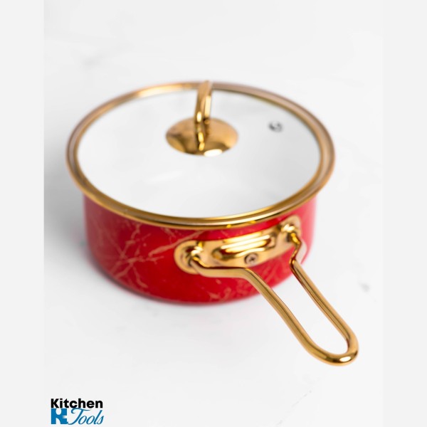 Емайлирана тенджера Goldmann - червена, 2 литра