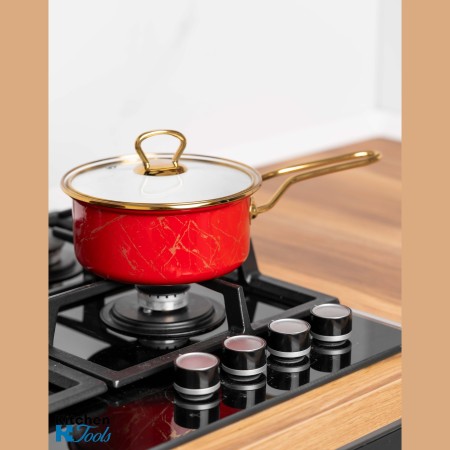 Емайлирана тенджера Goldmann - червена, 2 литра