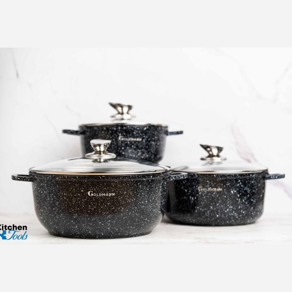 Комплект тенджери Goldmann с капаци 20/24/28 см