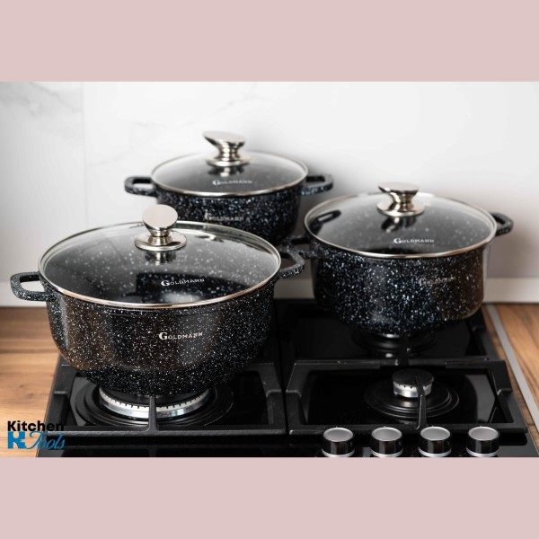 Комплект тенджери Goldmann с капаци 20/24/28 см