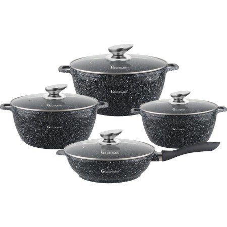 Комплект от 8 тенджери и тиган с гранитно покритие