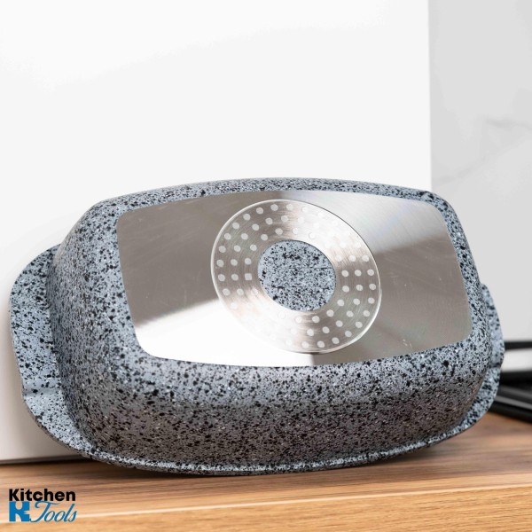 Тенджера със стъклен капак, 32x21x11cm