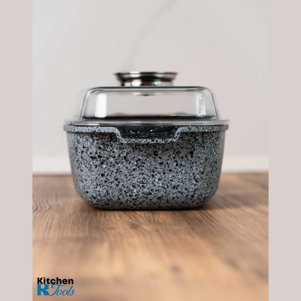 Тенджера със стъклен капак, 32x21x11cm