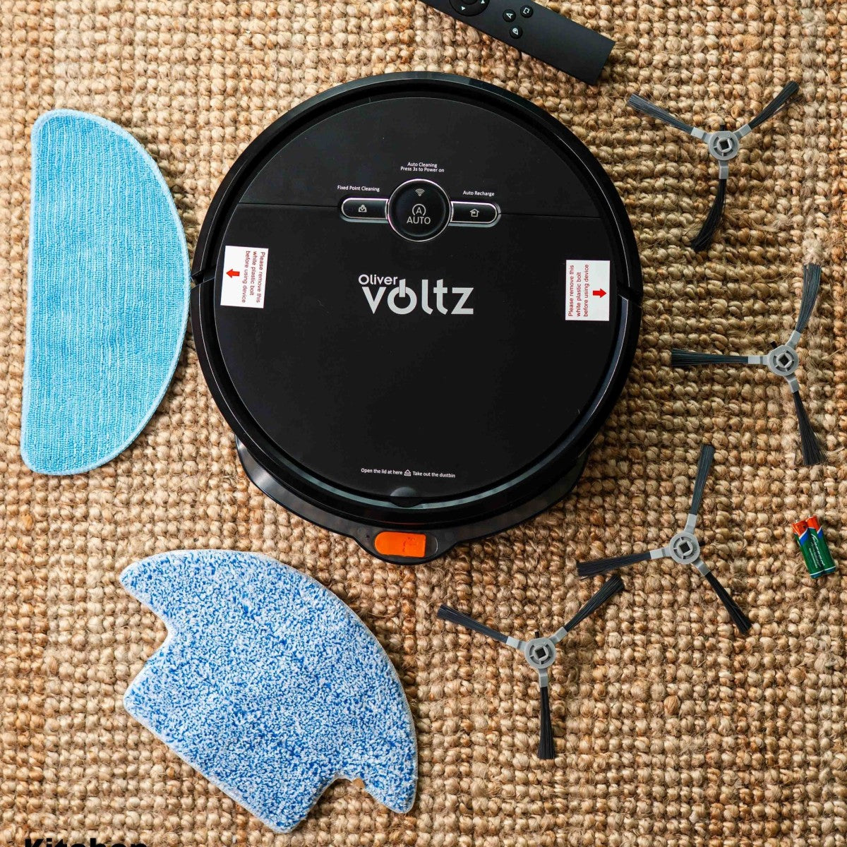 Прахосмукачка робот Oliver Voltz OV51004A, 4400mAh, 600 мл, До 200 m2, Wi-Fi, Tuya Smart, Жироскоп, Черен
