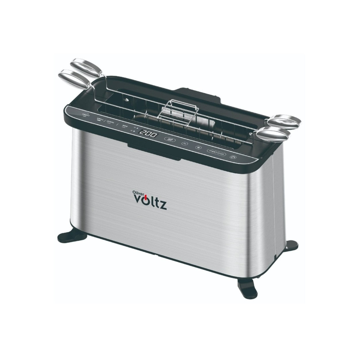 Мултифункционален уред за готвене 4в1 Oliver Voltz OV51015R, 1700W, 240x225 мм, Защита от прегряване, Инокс/Черен