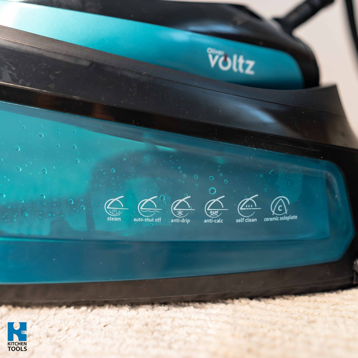 Парогенератор Oliver Voltz OV51052A, 3200W, 1.5 л, 3 настройки на парата, Керамична плоча, LED дисплей, Тюркоаз