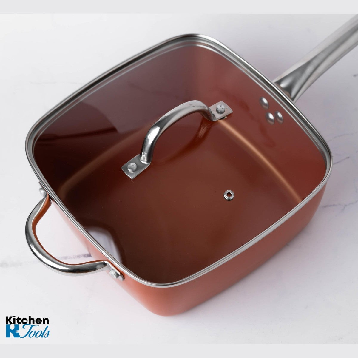 Мултифункционален комплект тиган с незалепващо покритие, 24x24x9.5 см, 4.5 литра, фритюрник, подходящ за фурна, Oliver Voltz