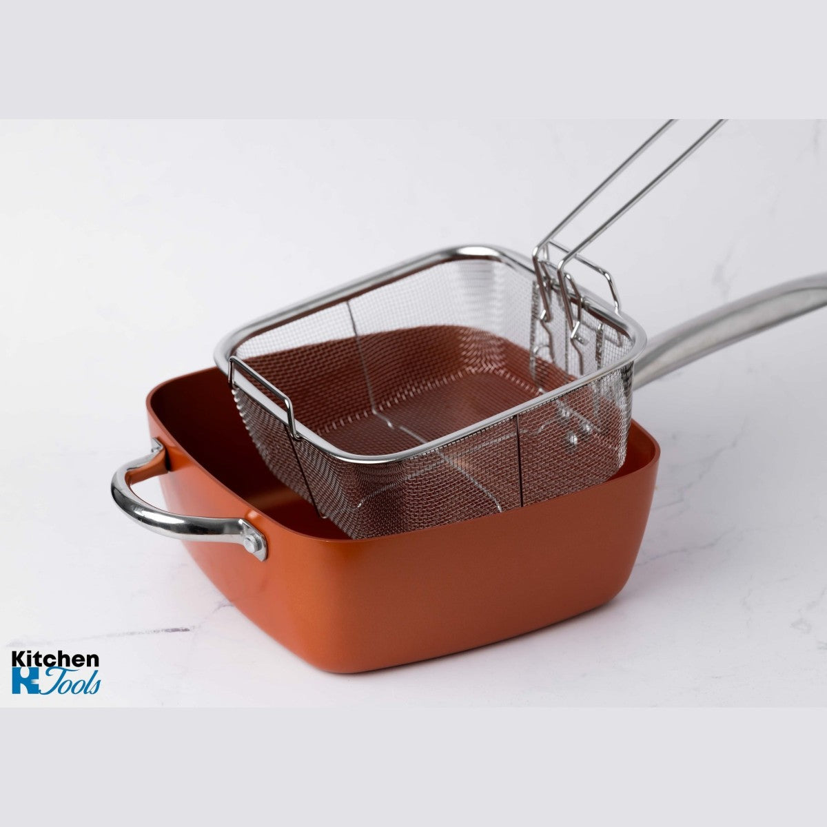 Мултифункционален комплект тиган с незалепващо покритие, 24x24x9.5 см, 4.5 литра, фритюрник, подходящ за фурна, Oliver Voltz