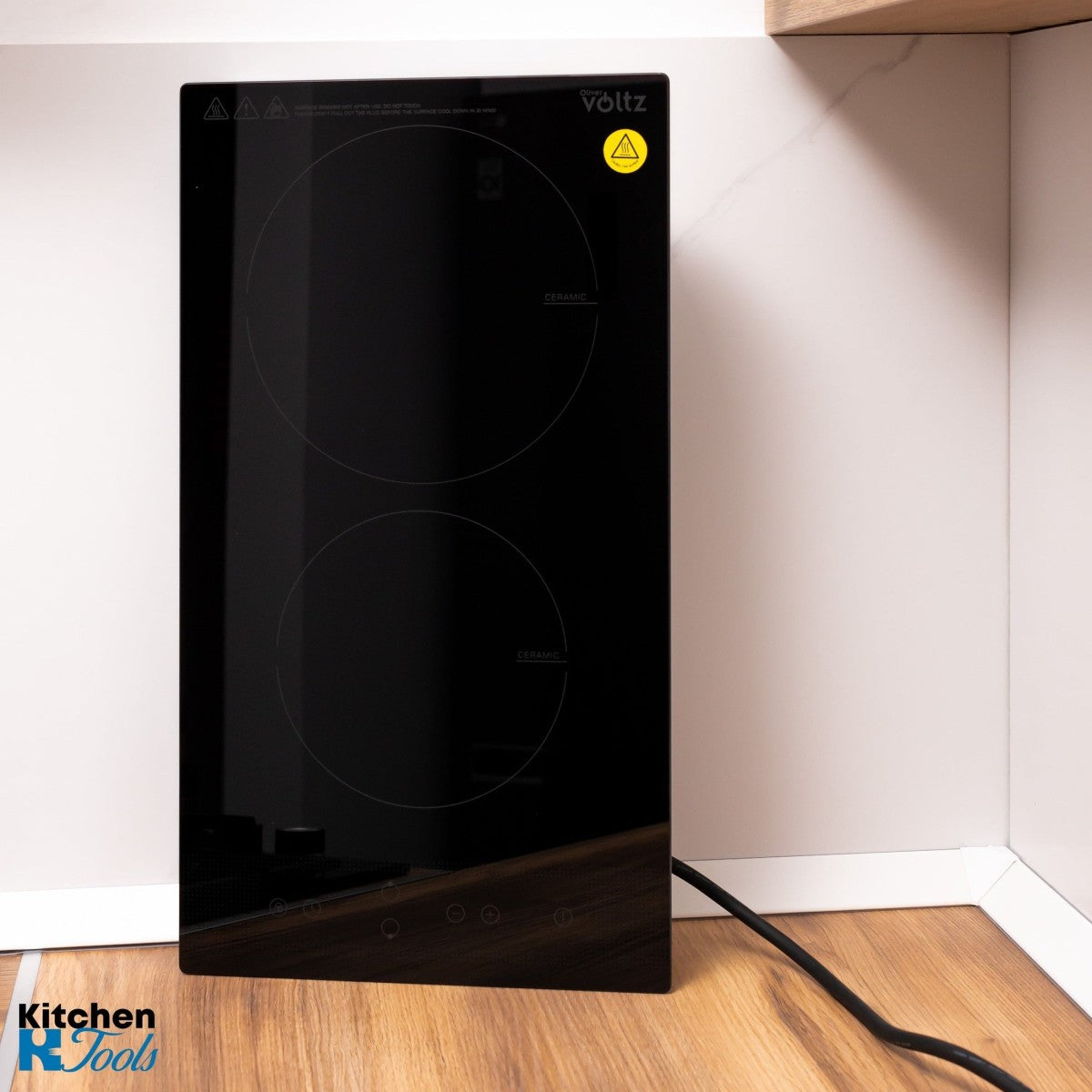Керамичен плот за вграждане, 3000W, 9 степени, Таймер, Защита от деца, Oliver Voltz, Черен