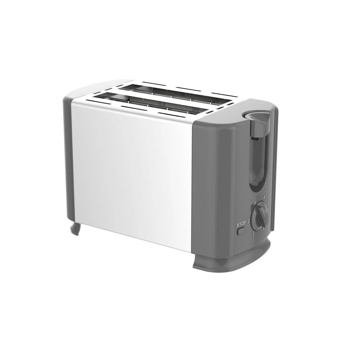 Тостер, 2 филийки, 6 нива на изпичане, хладна повърхност, 700W, Rosberg, неръждаема стомана