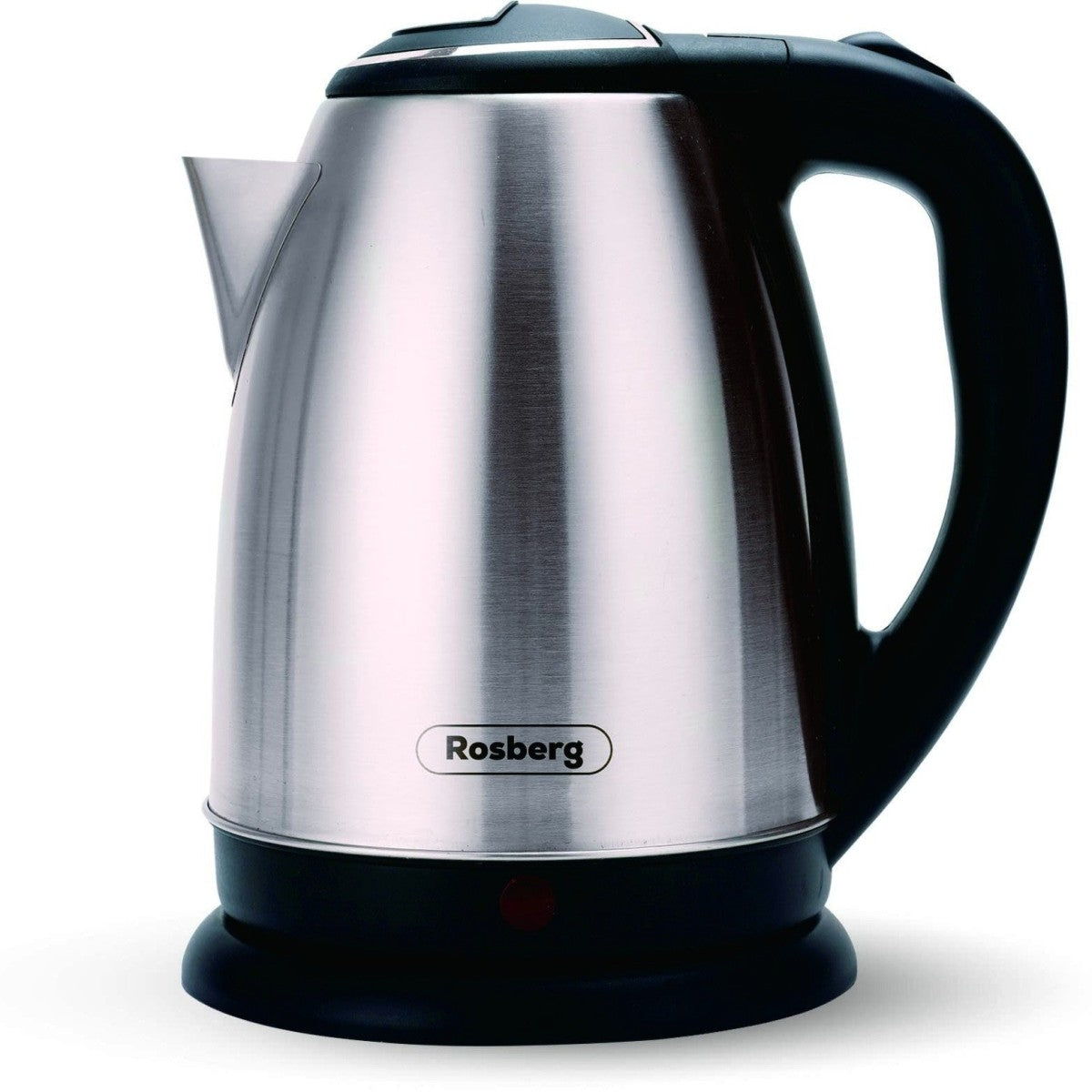 Електрическа кана, 1500W, 1L, Rosberg неръждаема стомана, автоматично изключване, херметичен капак, сребриста