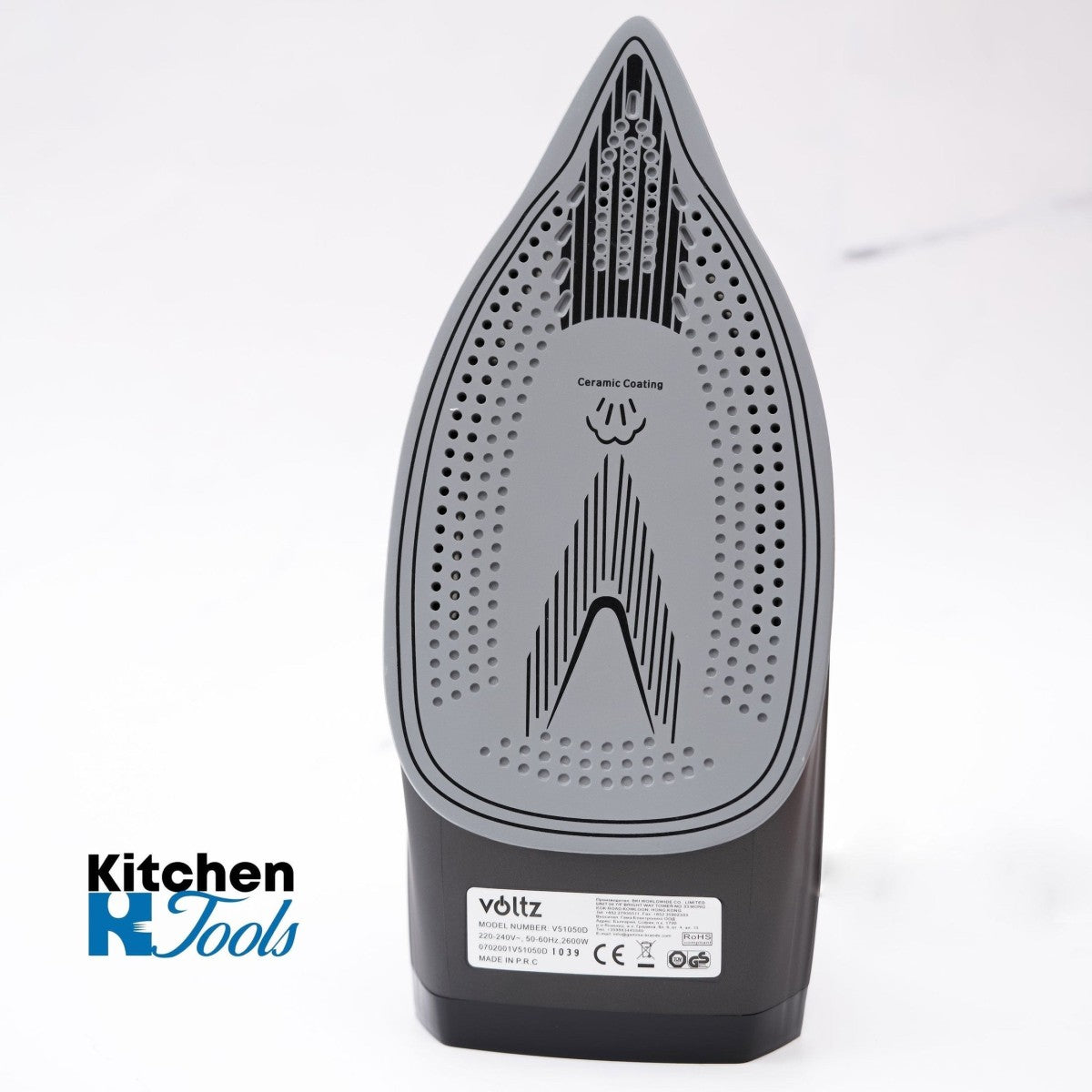 Парна ютия Voltz, 2600W, керамично покритие, 300 мл, черна