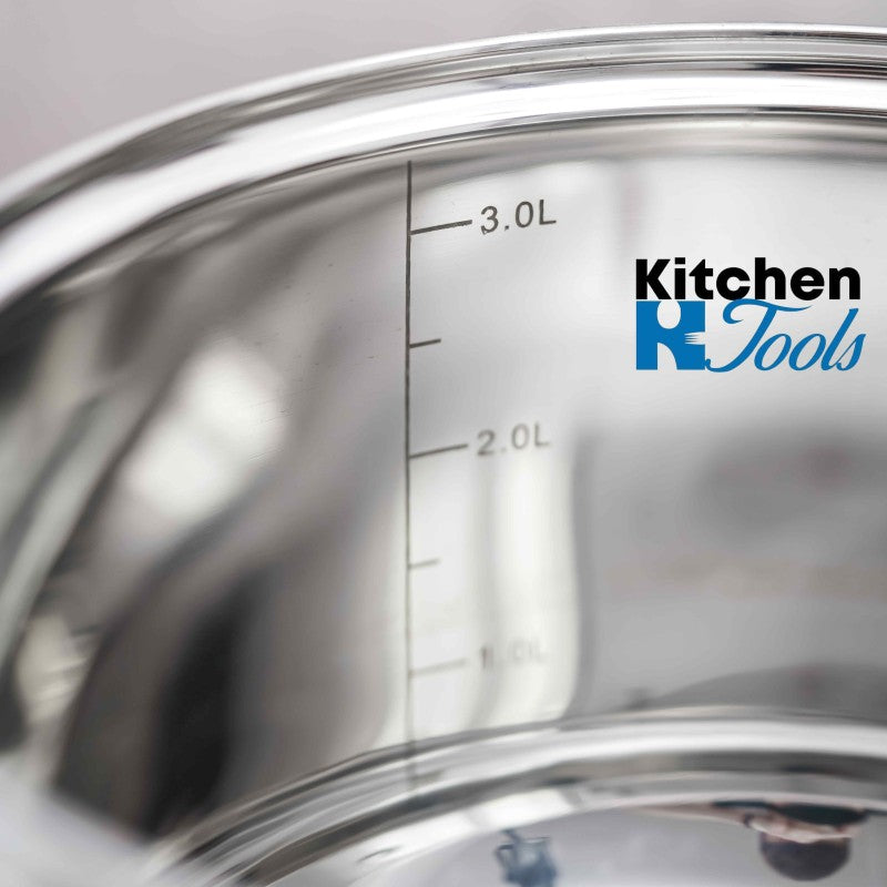 Комплект от 3 тенджери от неръждаема стомана с капак, 2.9л, 3.9л, 5.1л, Bohmann