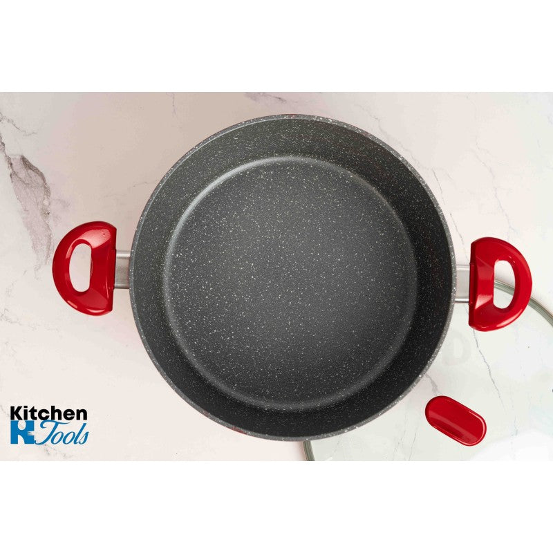 Тенджера Bohmann 2.2 L, червена, мраморно покритие, 20x8.5 см, индукция