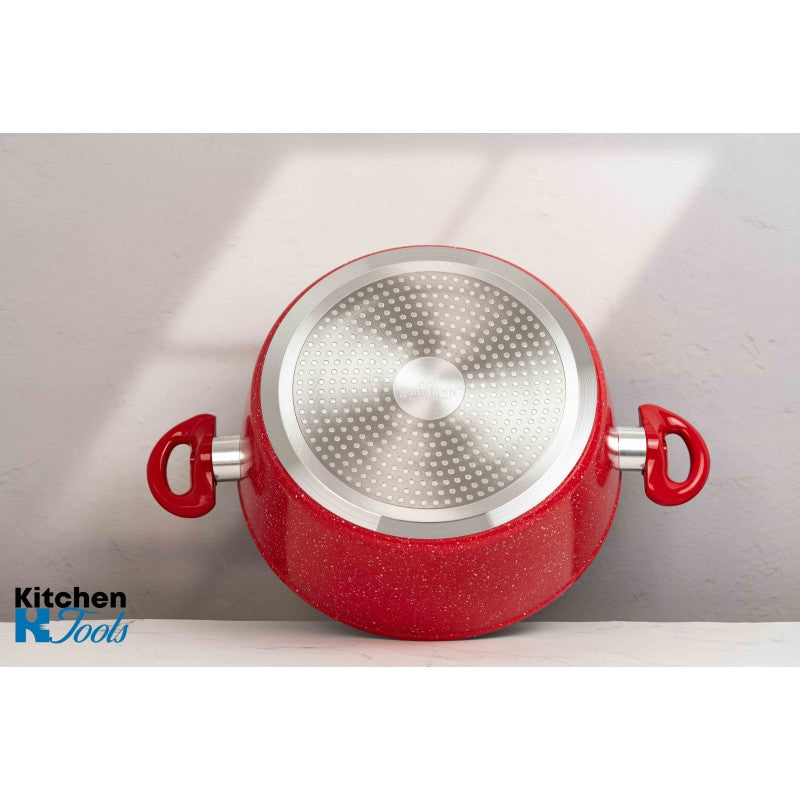 Тенджера Bohmann 2.2 L, червена, мраморно покритие, 20x8.5 см, индукция