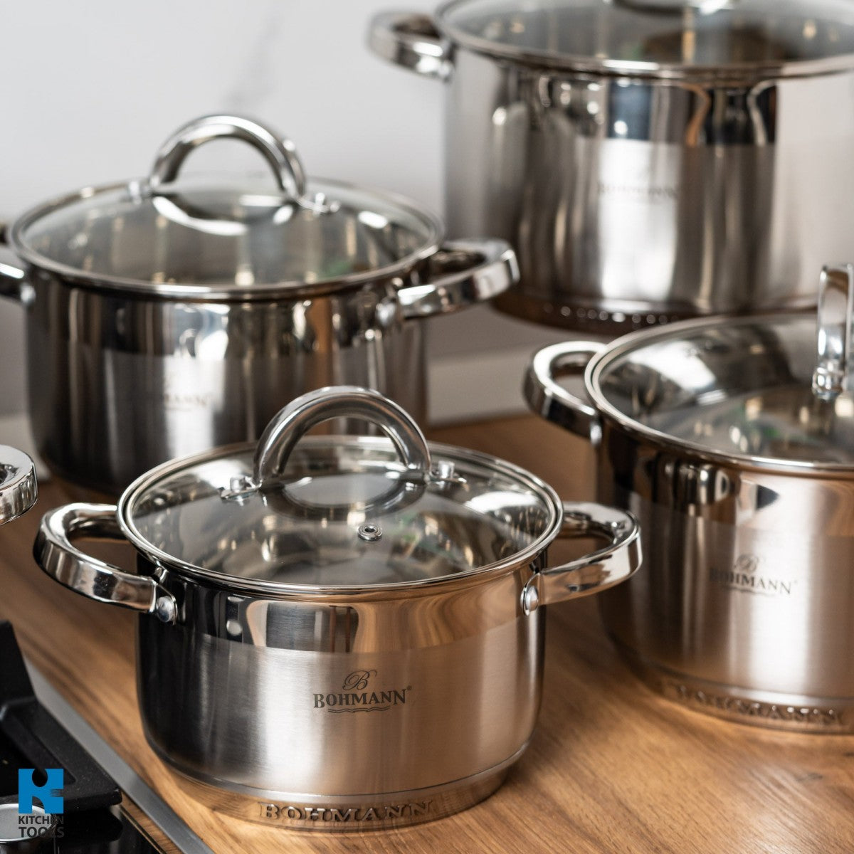 Комплект тенджери от 12 части неръждаема стомана Bohmann, Induction, PREMIUM, Австрия