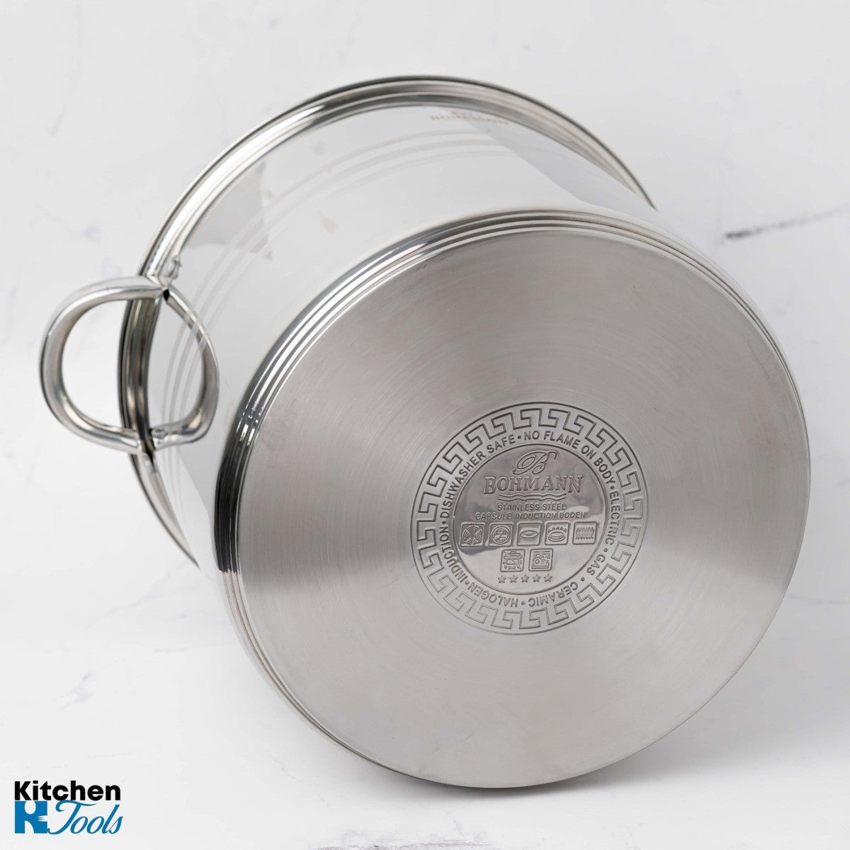 Комплект от 6 тенджери Bohmann от неръждаема стомана, (11.3L,13.6L,16.3L), индукция, 3-пластово дъно