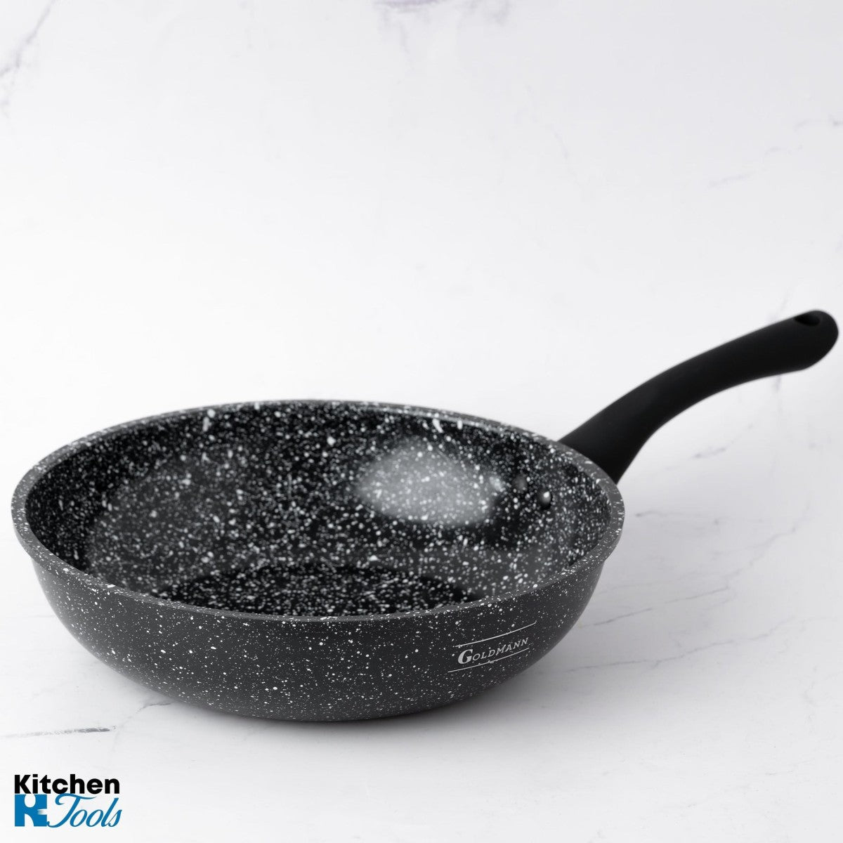 WOK тиган с незалепващо покритие, 26x5.5cm 2.9 L, керамично покритие, мека дръжка, Goldamnn, мрамор