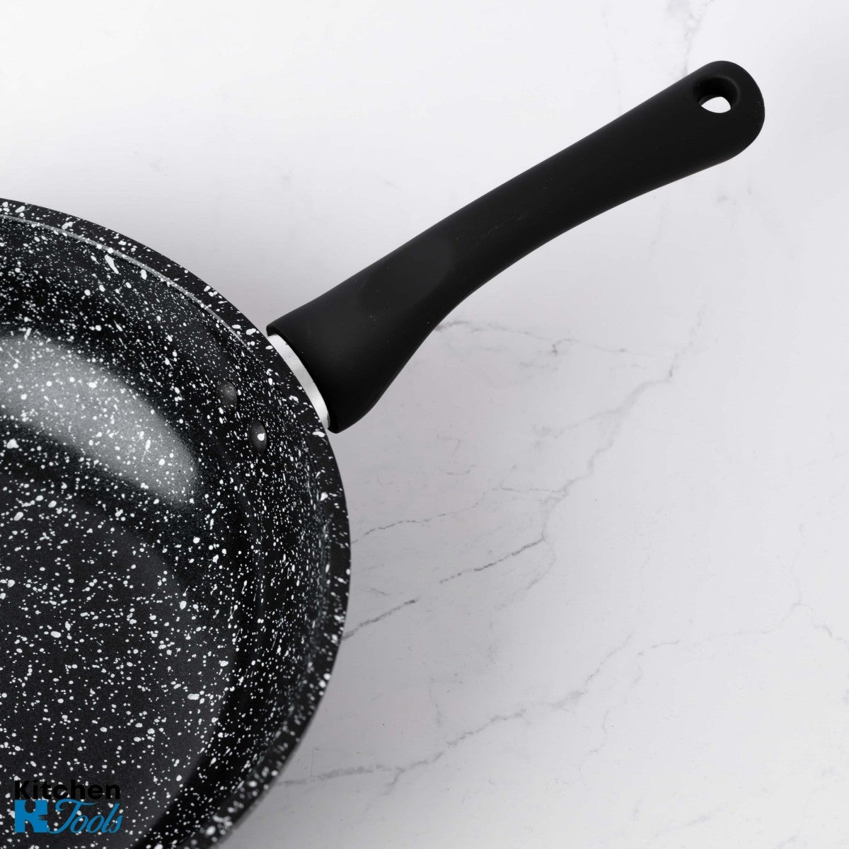 WOK тиган с незалепващо покритие, 26x5.5cm 2.9 L, керамично покритие, мека дръжка, Goldamnn, мрамор