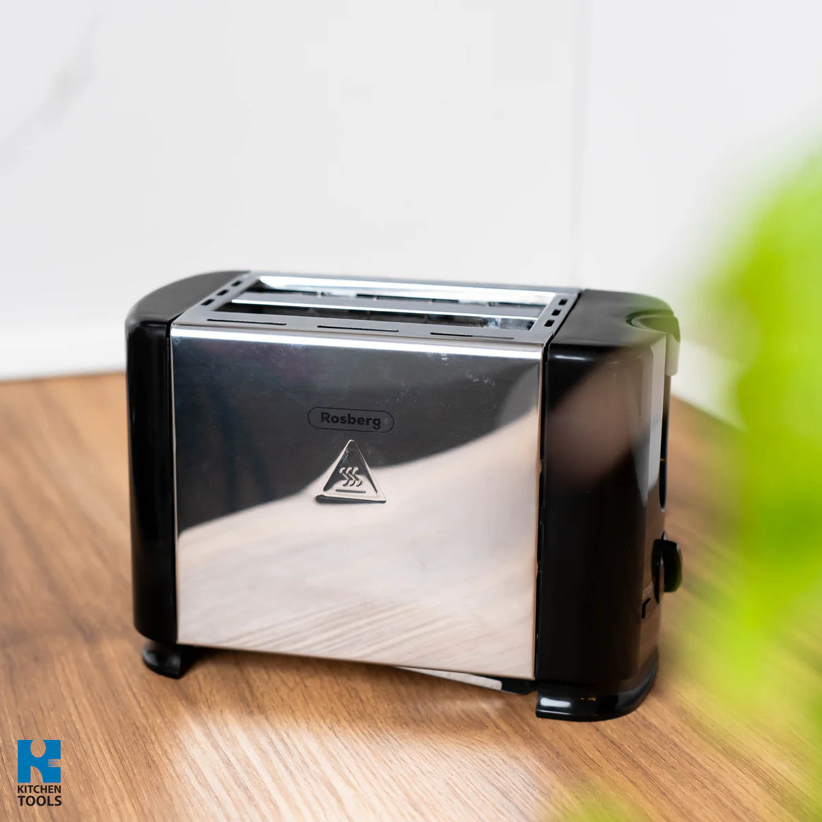Тостер, 2 филийки, 6 нива на изпичане, хладна повърхност, 700W, Rosberg, неръждаема стомана