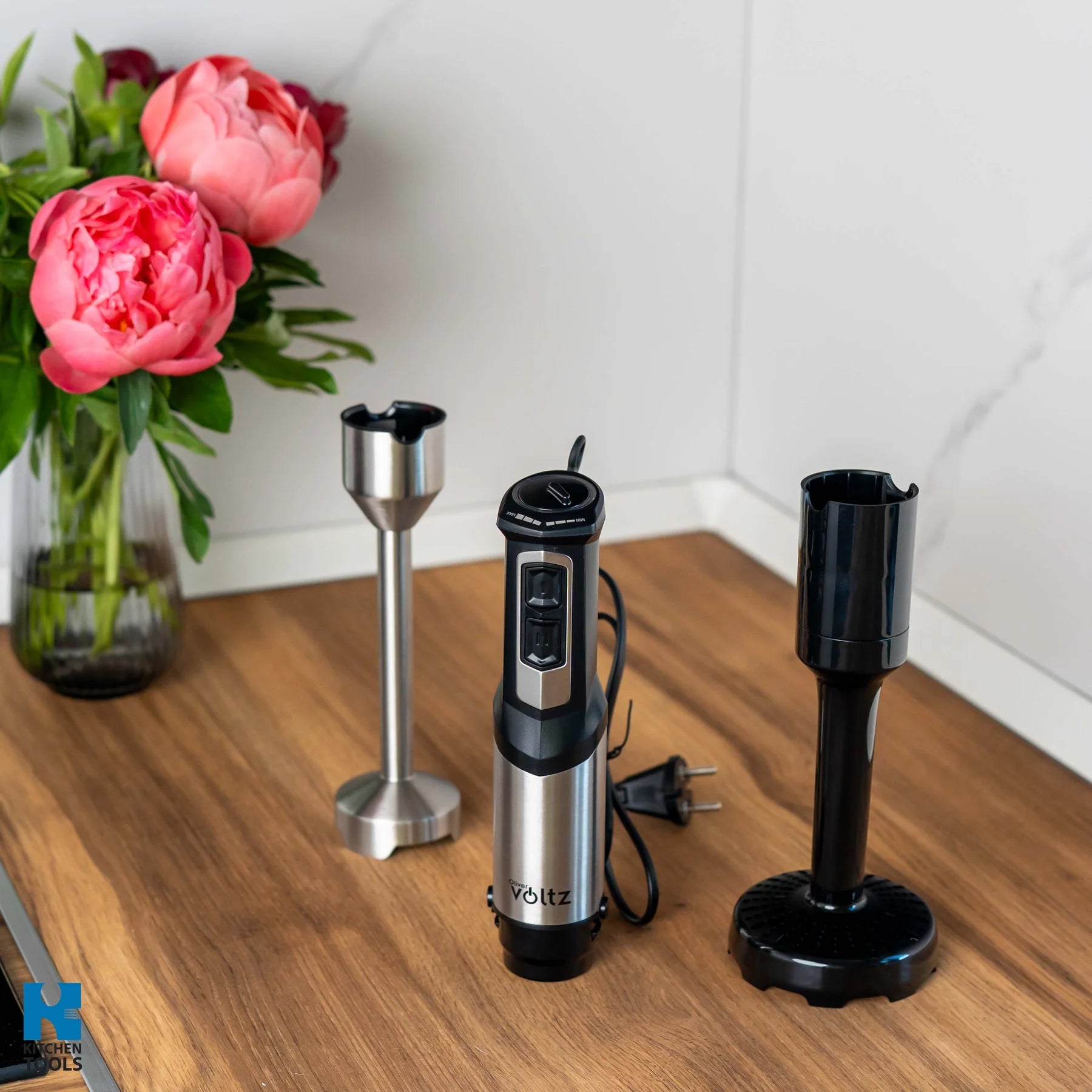 Вертикален блендер Oliver Voltz, 1200w, 6 степени на скорост, преса за картофи, стоманени остриета