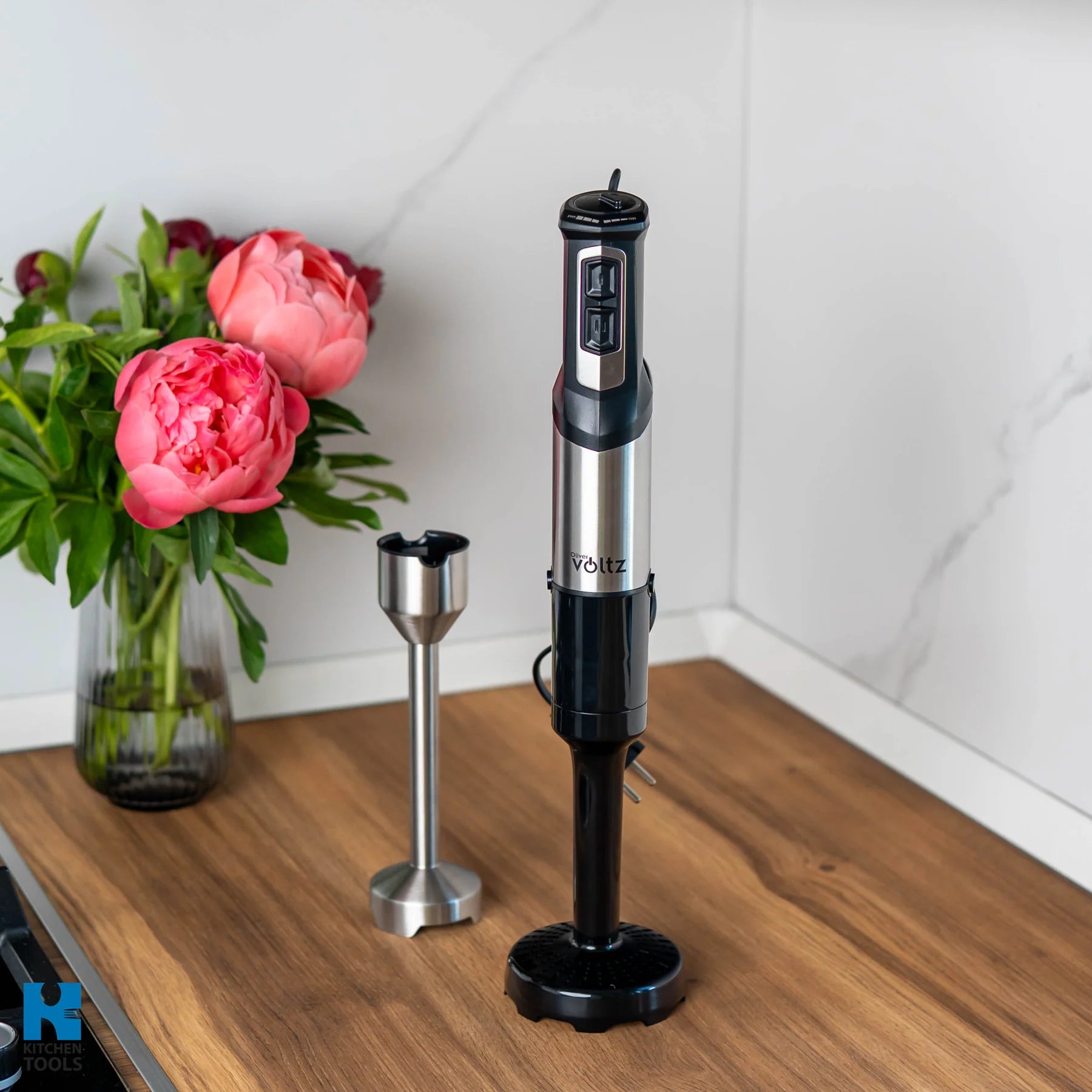 Вертикален блендер Oliver Voltz, 1200w, 6 степени на скорост, преса за картофи, стоманени остриета