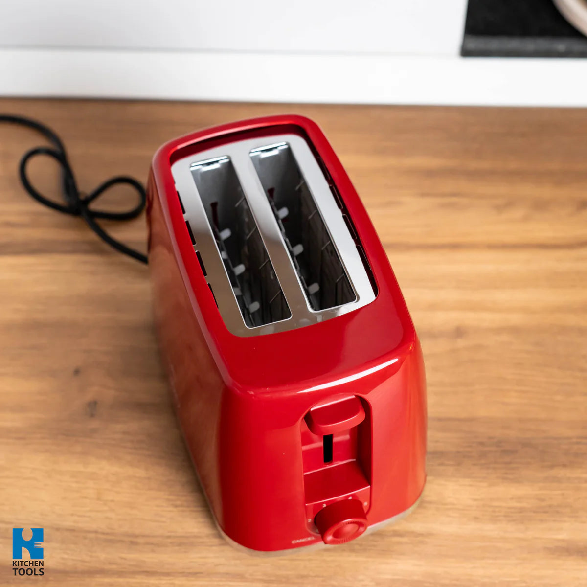Тостер, 2 филийки, 700W, 6 нива на препичане, тава за трохи, автоматично изскачане, Oliver Voltz Daisy, червен
