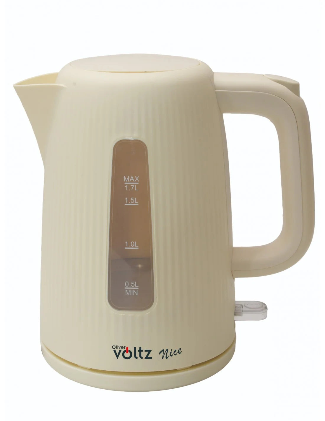 Електрическа кана, 2200W, 1.7 литра, подвижен филтър, въртяща се основа, Oliver Voltz, Nice range, кремава